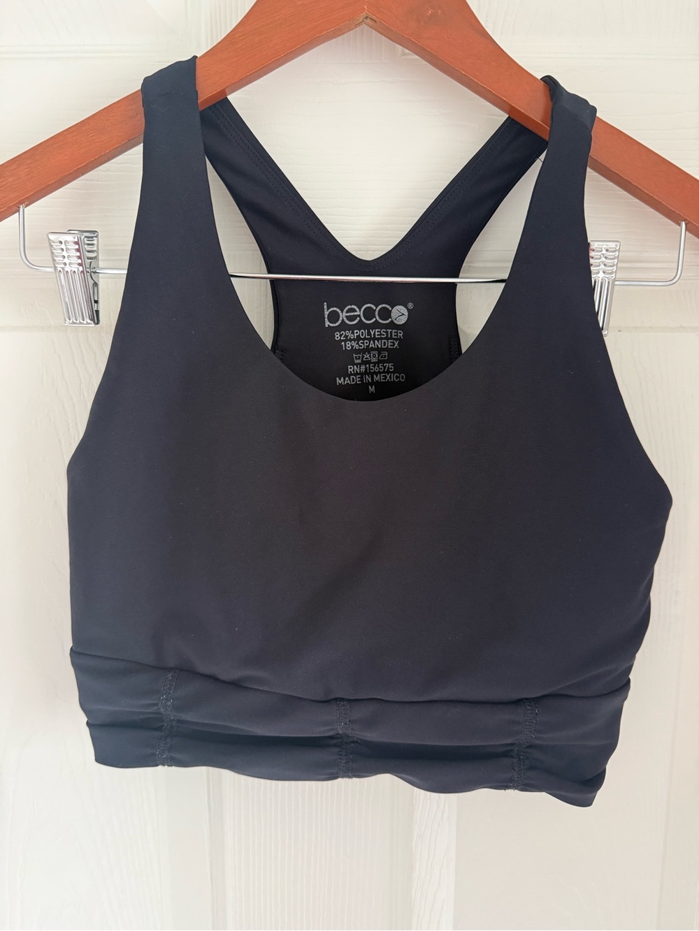 Becco Black Racerback Sports Bra Medium